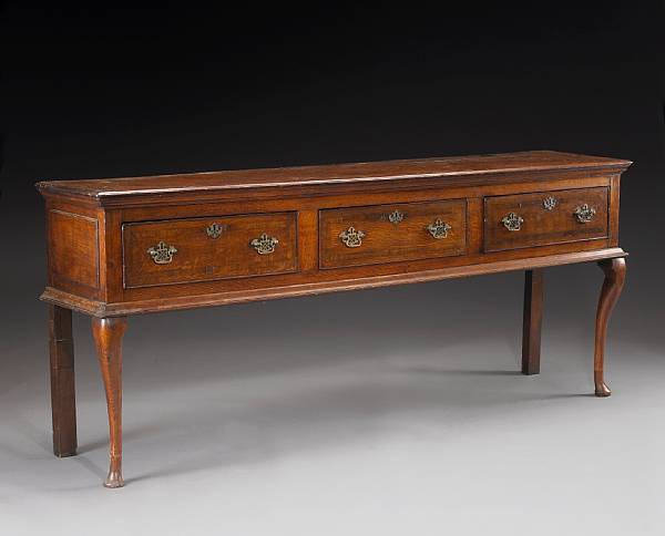 Appraisal: A George III inlaid oak dresser base last quarter th