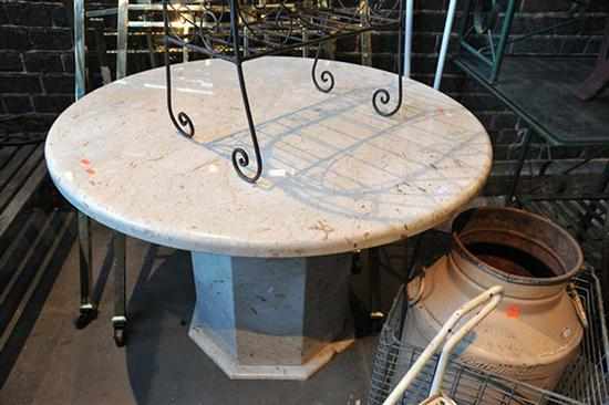 Appraisal: A CIRCULAR MARBLE TOP TABLE ON OCTANGONAL BASE