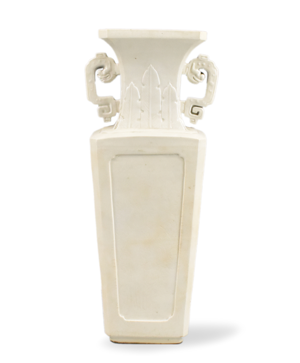 Appraisal: A Chinese white glazed square vase dating from the th