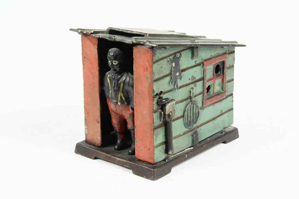 Appraisal: MECHANICAL TOY BANK - Black Hermit in Shack with patent