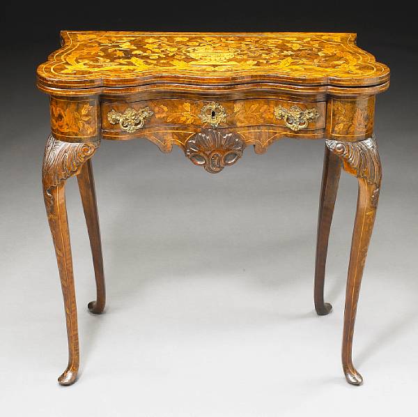 Appraisal: A Dutch Rococo inlaid mahogany games table late th century