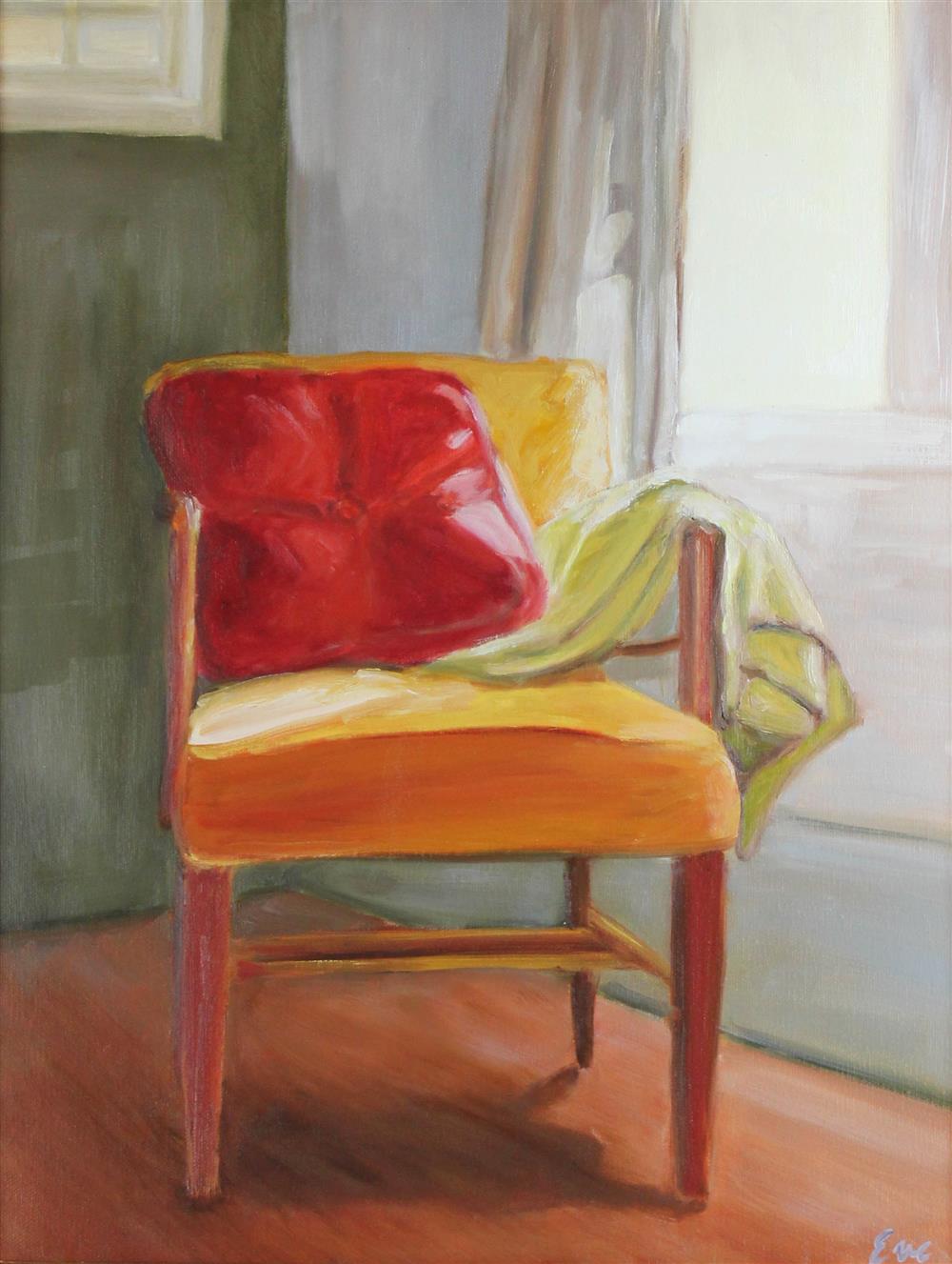 Appraisal: EVE PLUMB AMERICAN - RED PILLOW Oil on canvas x