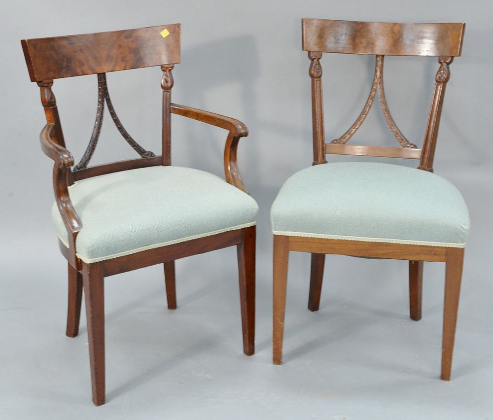 Appraisal: Set of six mahogany Geoge IV style dining chairs with