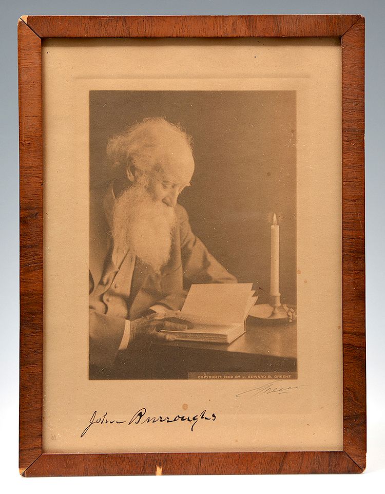 Appraisal: J Edward B Greene photo of John Burroughs signed Platinum