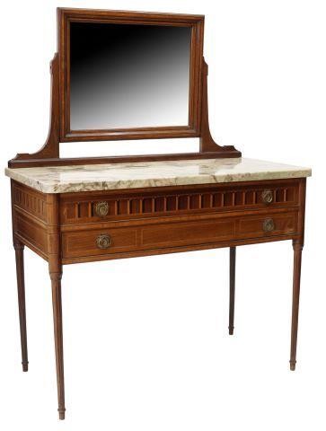 Appraisal: Louis XVI style rosewood vanity and mirror early th c