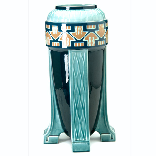 Appraisal: VILLEROY BOCH Large Jugendstil vase with four long buttresses and