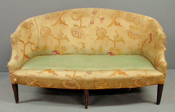 Appraisal: Chippendale style mahogany sofa with a curved back and molded