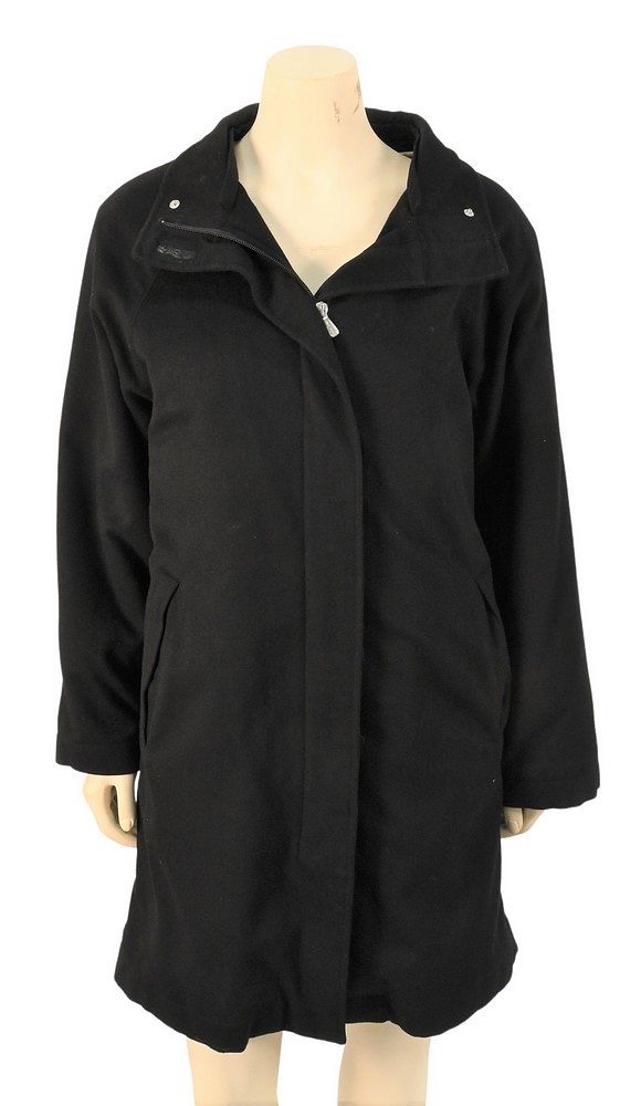 Appraisal: Loro Piana Black Icer Cashmere Zip Front Coat having zip