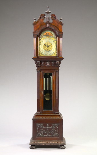 Appraisal: Fine American Colonial Revival Mahogany Tallcase Clock late th century