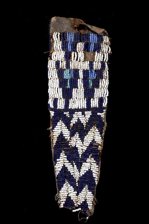 Appraisal: Ute Tail Fully Beaded Pipe Tobacco Bag - th C