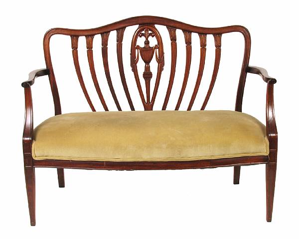 Appraisal: A Federal style mahogany settee height in width in depth