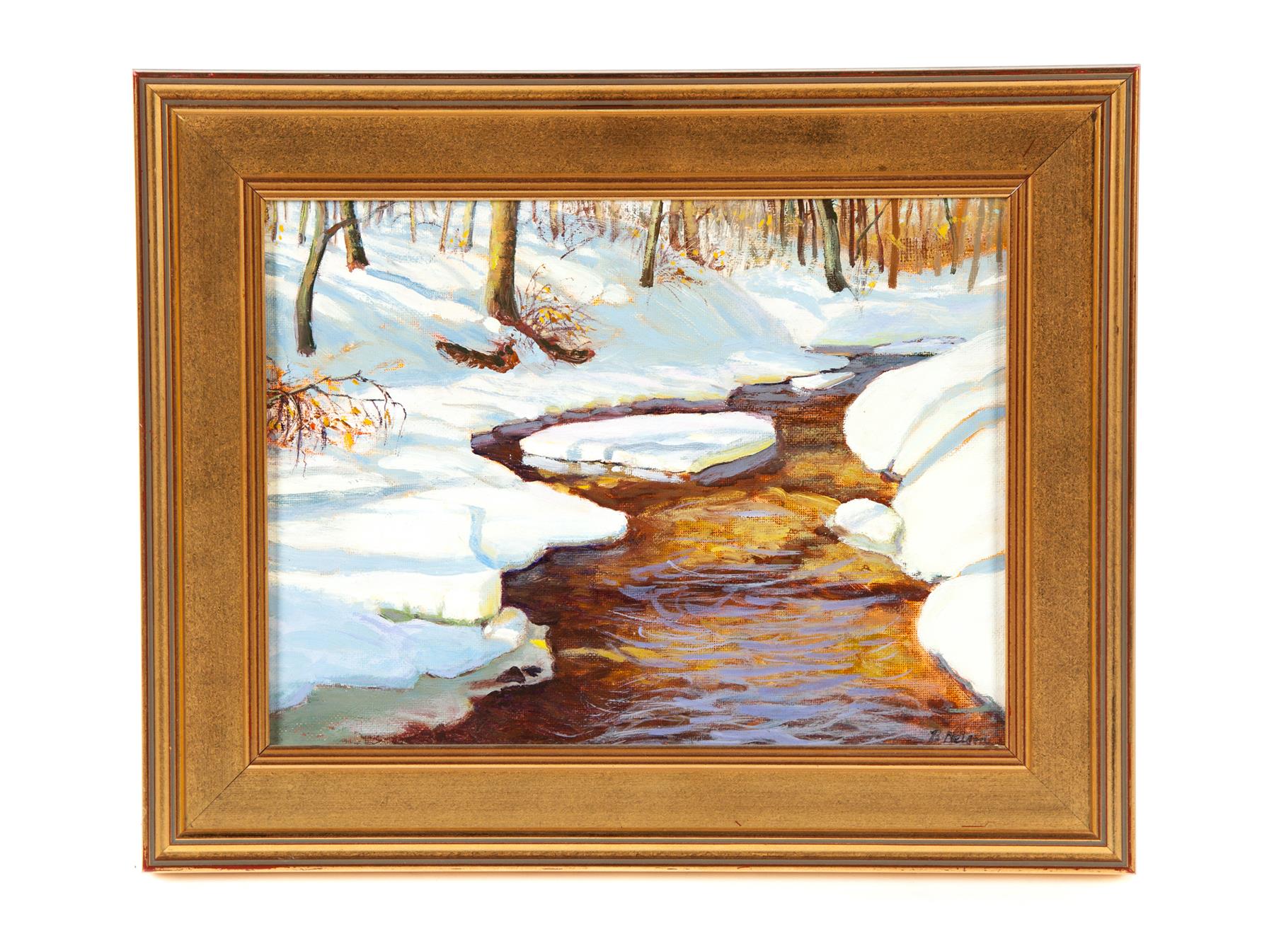 Appraisal: FRAMED OIL ON BOARD WINTER LANDSCAPE SCENE SIGNED BARRY NELSON