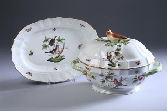 Appraisal: HEREND PORCELAIN COVERED SOUP TUREEN AND OVAL SERVING PLATTER Rothschild