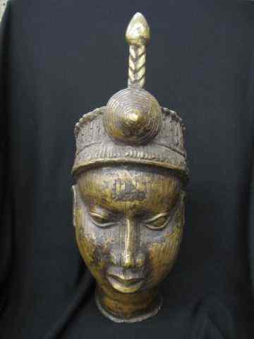 Appraisal: African Tribal Bronze Bust of a Tribesman '' tall