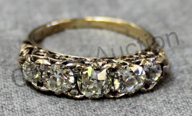 Appraisal: JEWELRY kt and Diamond Ring kt yellow gold and graduated