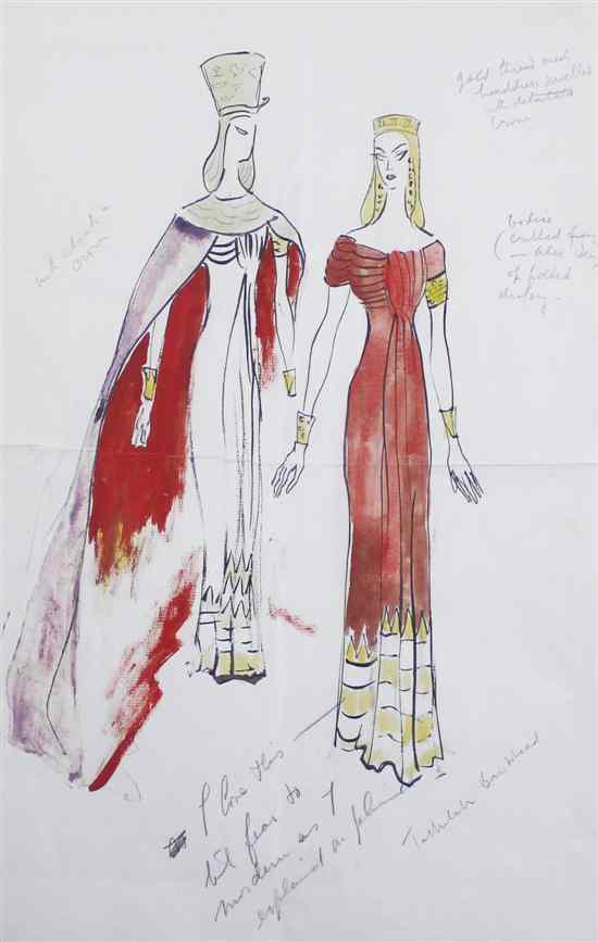 Appraisal: Cecil Beaton - watercolour gouache and ink Costume design for