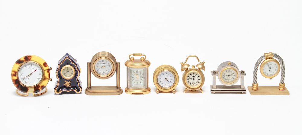 Appraisal: Miniature Clock Assortment incl Jaccard Pcs Assortment of eight miniature