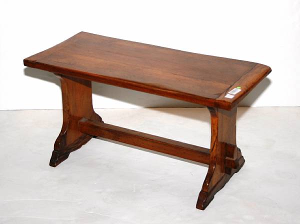 Appraisal: A rusticated walnut bench height in width in