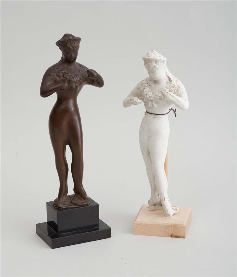 Appraisal: ELIE NADELMAN - STANDING FIGURE Bronze incised ' EN' and