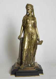 Appraisal: Gilt Bronze Egyptian Woman Signed Bourety Probably E Bouret H