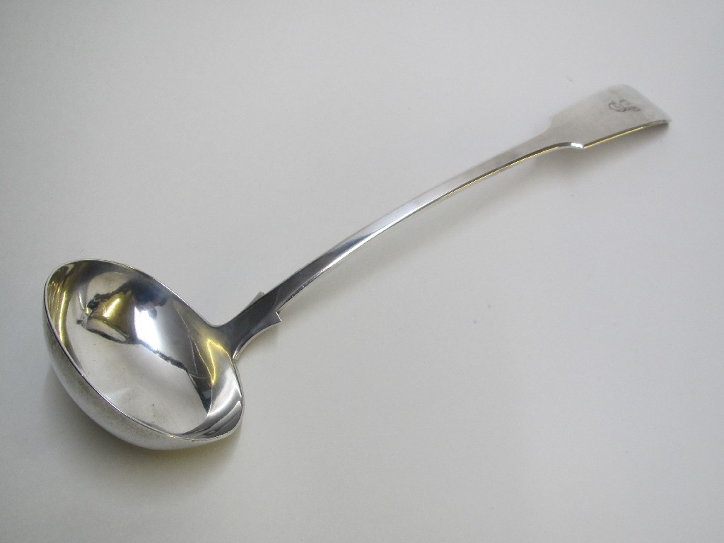 Appraisal: A Victorian silver soup ladle with initialled handle maker SW