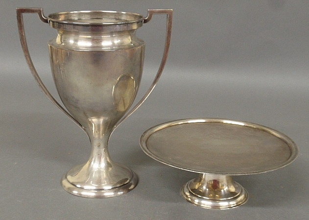 Appraisal: - Sterling silver trophy cup inscribed h and a sterling