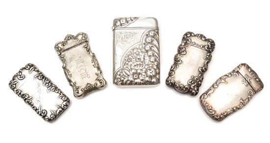 Appraisal: Sale Lot A Collection of Three American Silver Vesta Cases