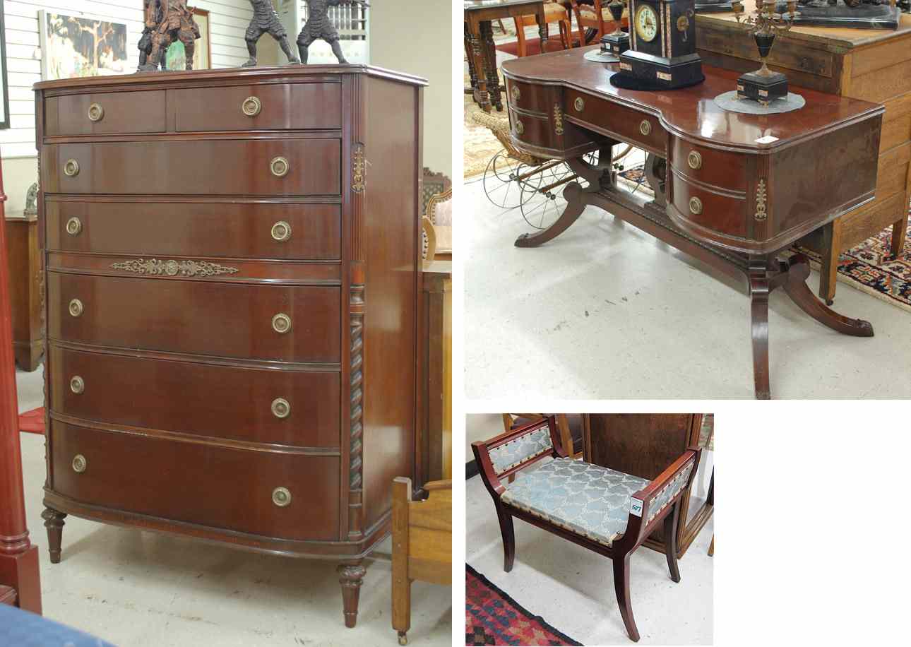 Appraisal: FEDERAL STYLE MAHOGANY BEDROOM FURNITURE SET American mid- th century