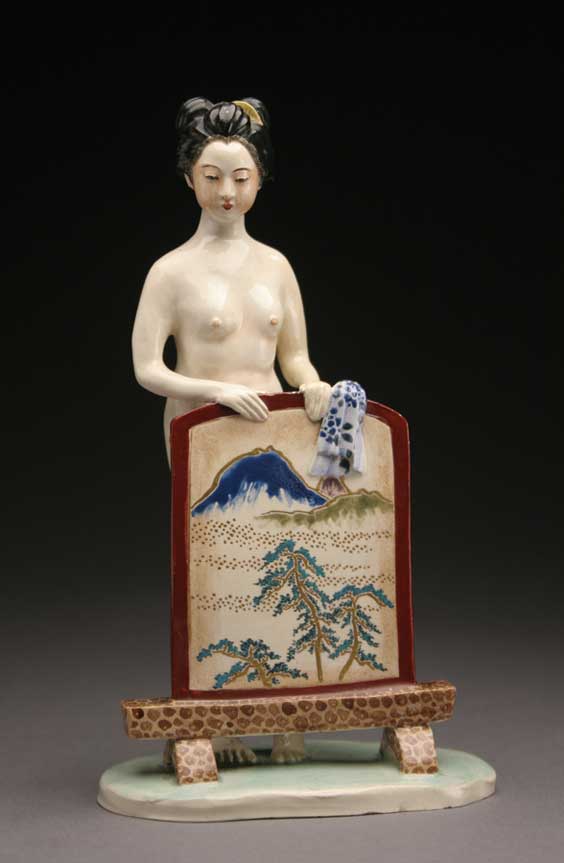 Appraisal: RARE SATSUMA FIGURE Rare Japanese Satsuma figure of a nude