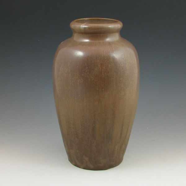 Appraisal: Fulper vase in speckled matte brown Marked with vertical Fulper