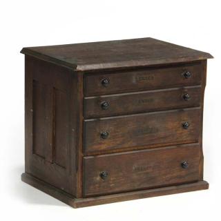 Appraisal: Vintage Opthalmic Cabinet circa oak the upper two drawers are