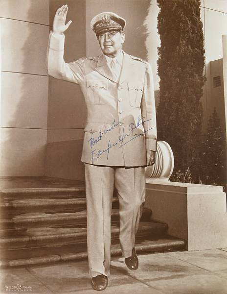 Appraisal: MACARTHUR DOUGLAS Photograph Signed Best Wishes Douglas MacArthur by inch