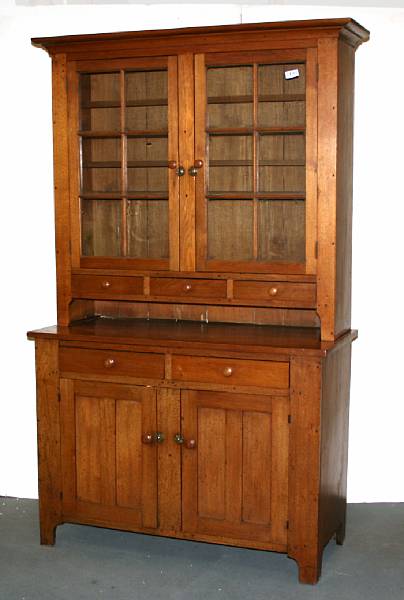 Appraisal: A late Federal walnut jelly cupboard early th century height