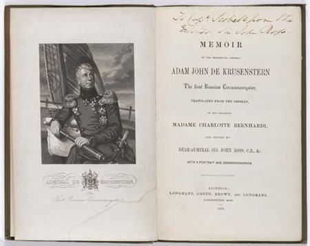 Appraisal: Russia--Krusenstern Adam John de Memoir of the celebrated Admiral John