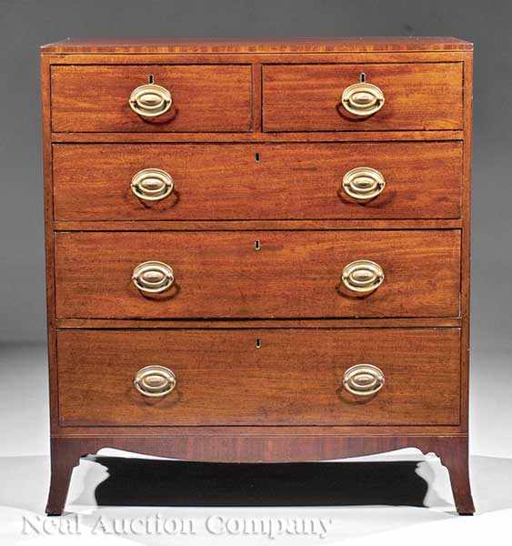 Appraisal: A George III Carved Mahogany Chest of Drawers late th