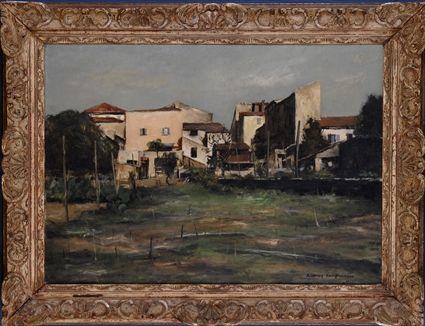 Appraisal: SIDNEY LAUFMAN - VIEW FROM THE BACK LOT Oil on