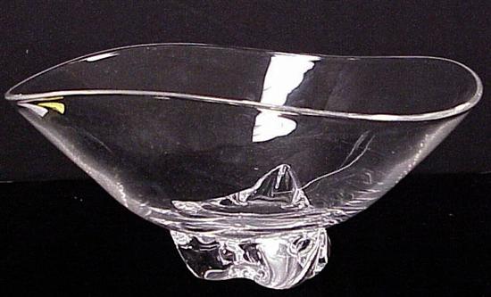 Appraisal: Steuben pedestal bowl colorless glass short triangular base signed h