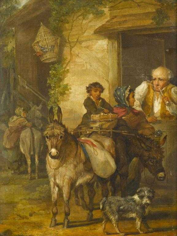 Appraisal: FOLLOWER OF WILLIAM SHAYER HAWKERS AND THEIR ANIMALS AT A