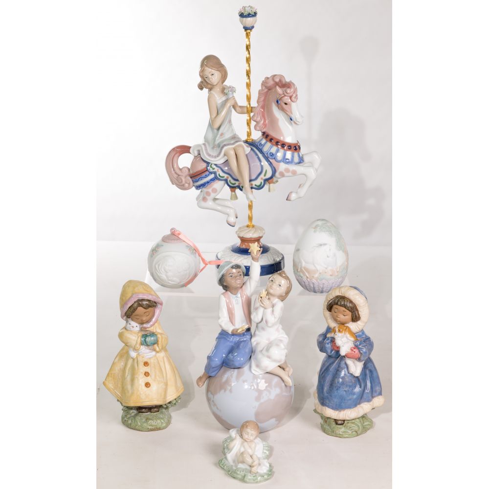 Appraisal: LLADRO FIGURINE AND BELL ASSORTMENT items including A World of