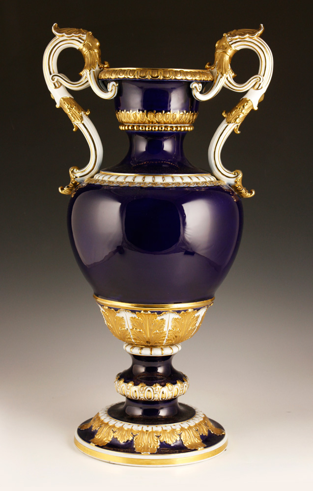 Appraisal: - th C Meissen Urn th century Meissen urn cobalt