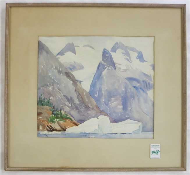 Appraisal: MILDRED WARNER CA OR - WATERCOLOR a winter mountain landscape