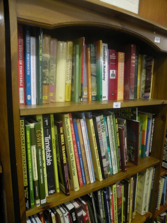 Appraisal: A quantity of mainly hardback books on railways - shelves