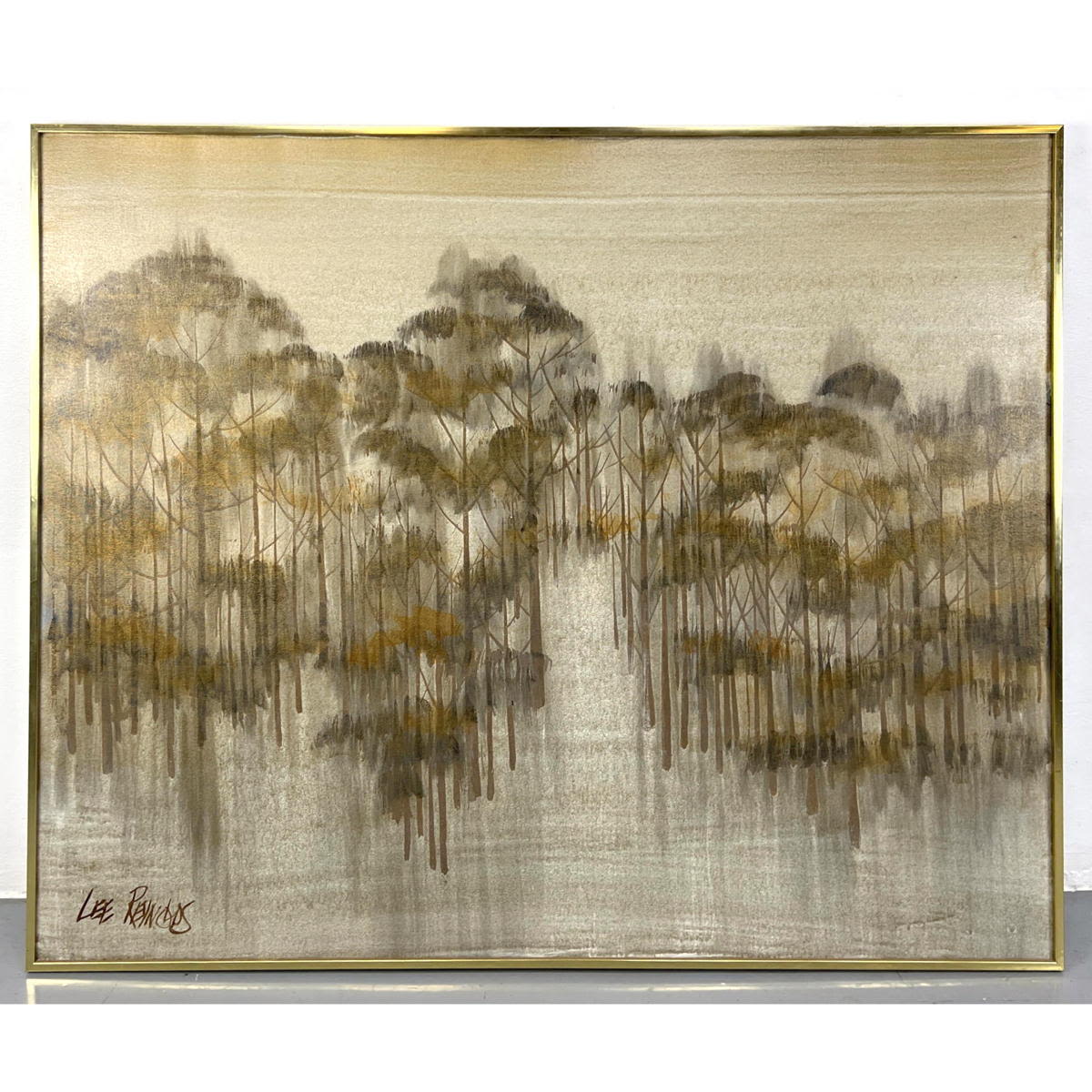 Appraisal: LEE REYNOLDS oil painting on canvas Abstract trees Tan Dimensions