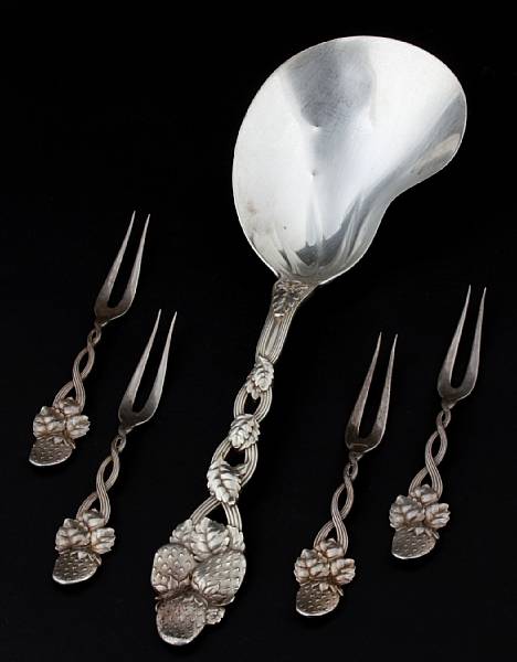 Appraisal: A sterling set berry spoon and twelve forksTiffany amp Co