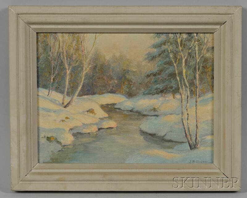 Appraisal: th Century American School Oil on Panel Brook Through The