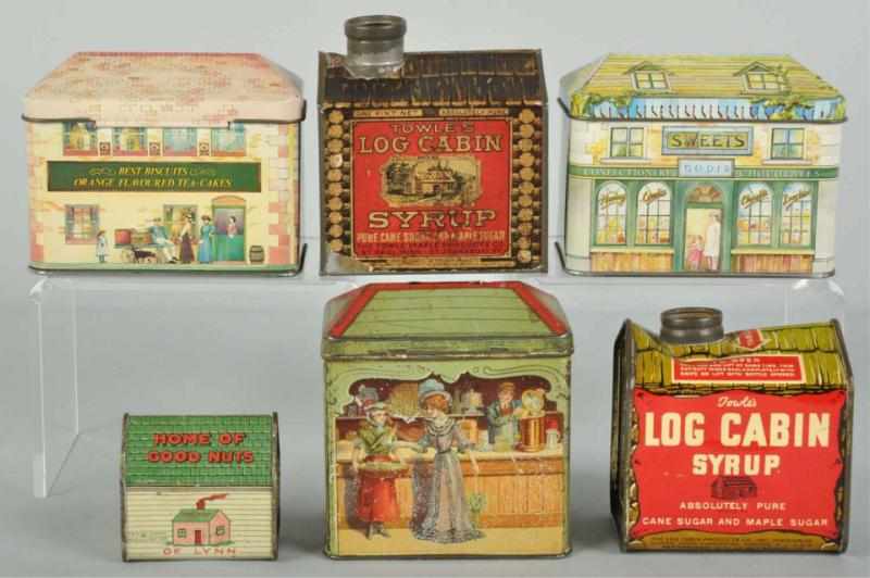 Appraisal: Lot of Assorted Syrup Tea Nut Tins Description All are