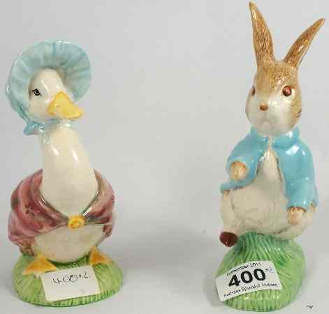 Appraisal: Beswick th Anniversary Large Peter Rabbit and Large Jemima Puddleduck