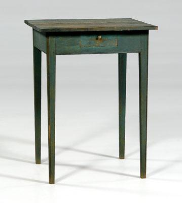 Appraisal: Southern blue-painted table fine proportions yellow pine throughout with birch