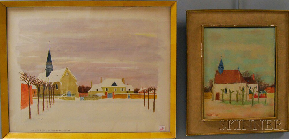 Appraisal: Maurice Fleury French b Two Works Chapelle de Gisors Eure