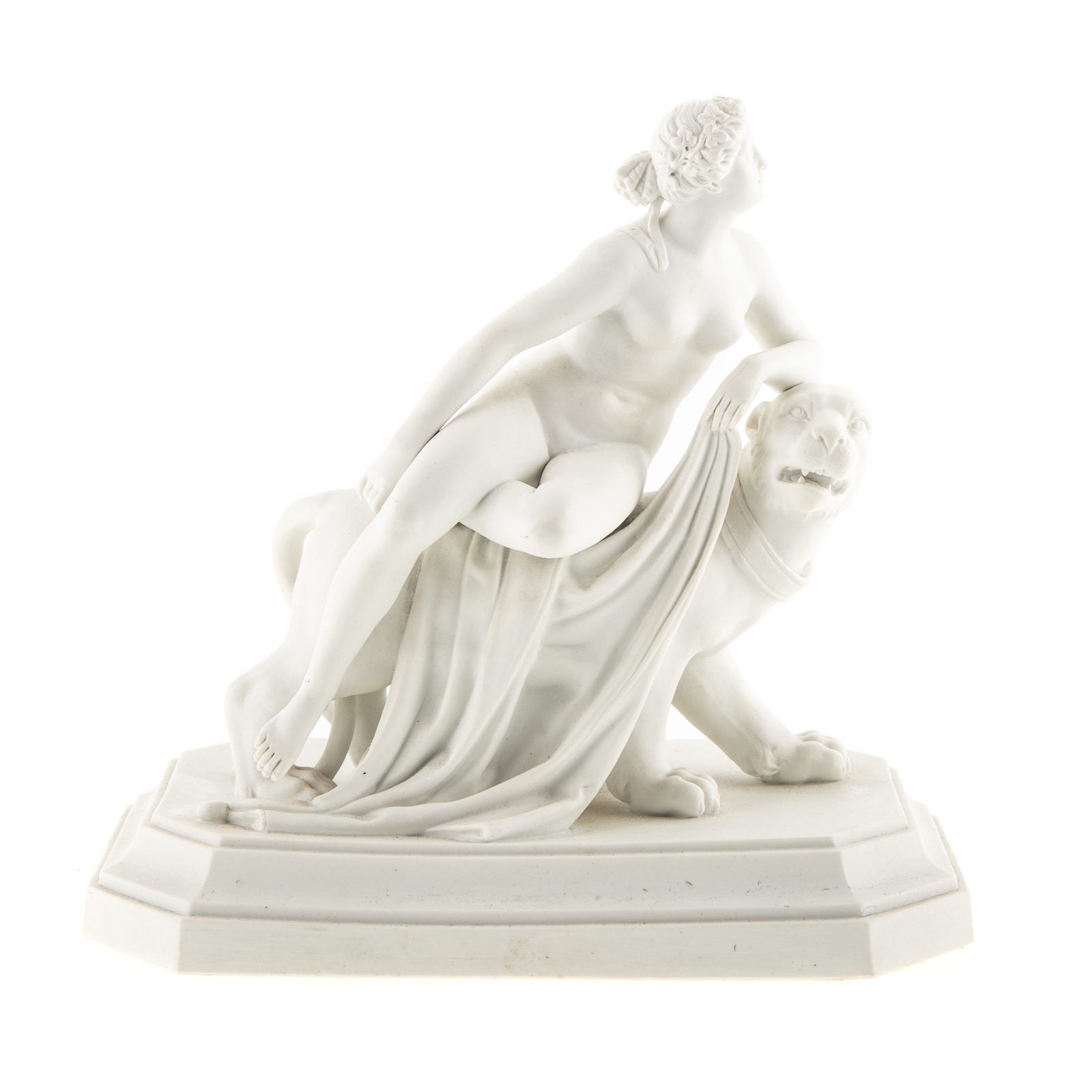 Appraisal: MEISSEN WHITE PORCELAIN ARIADNE RIDING PANTHER th century mythological figural